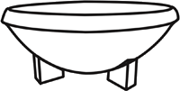 Diagram of Ceremonial Bowl with 4 Legs